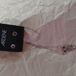 Ardene owl necklace and earring set